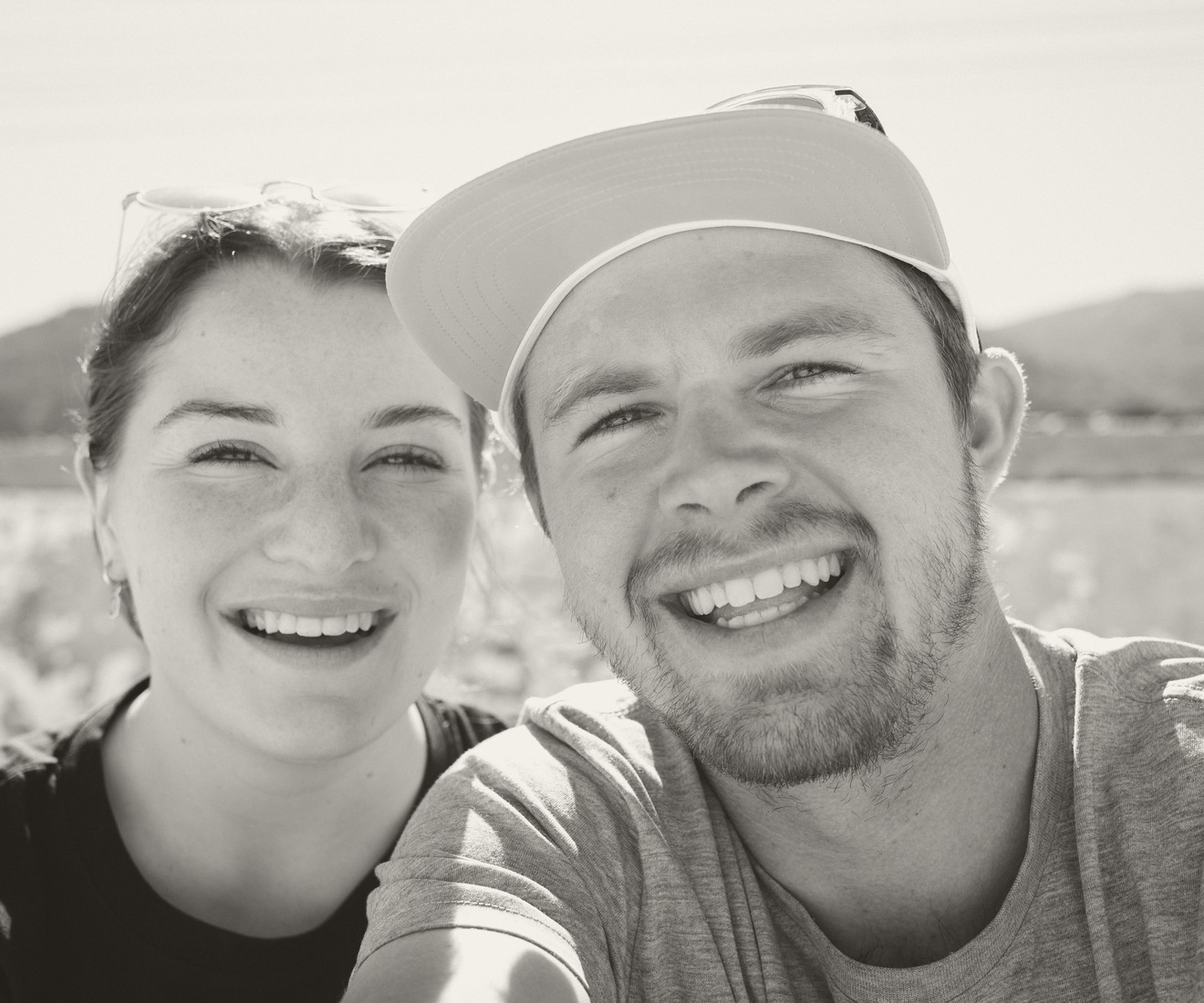 Jacques and Lara laughing together.